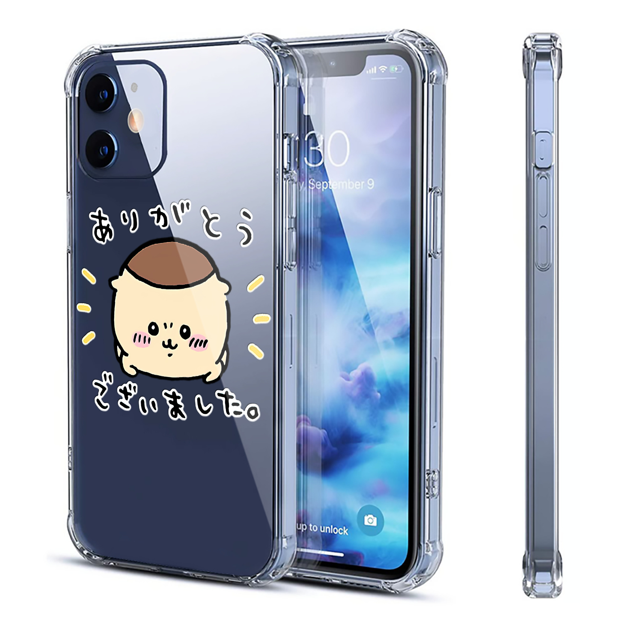 （画像用） ちいかわ くりまんじゅう Chii-kawa kuri manjū 【iPhone 12シリーズ対応】透明スマホケース（クリアソフトケース）